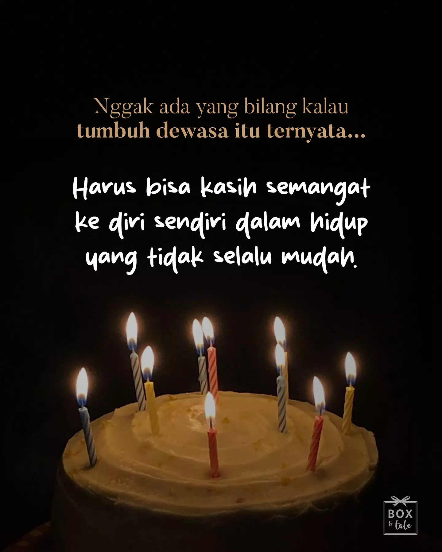 Ternyata tidak selalu mudah ya 🤗🤗

Semua ada pada jalannya masing-masing untuk mencapai mimpi, tapi kita belajar untuk memaknai setiap langkah. 

Dan ternyata kebahagiaan bisa kita temukan dalam hal-hal sederhana, seperti saling hadir untuk menguatkan dan memberi semangat!

Karena itu Box & Tale ada, agar sesibuk apapun kalian bisa hadir untuk orang tersayang dan diri sendiri 💕

Link pada bio! 👆🏻

#boxandtale
#recreatingwonderfulstories
