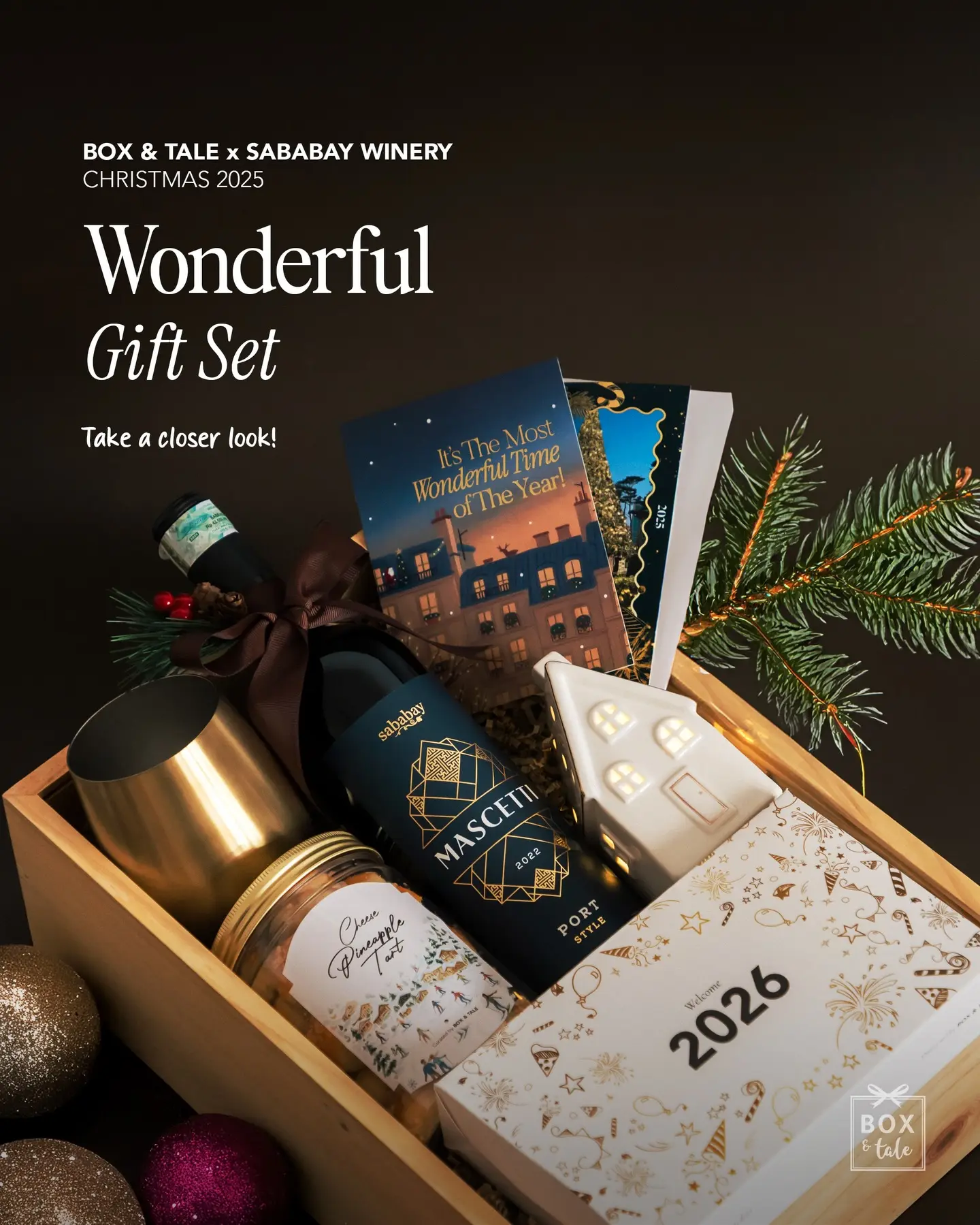 Closer look at 2025 Christmas Wine Hamper set by @boxandtale x @sababaywinery! 🥂 ✨

SWIPE LEFT <<<

———

SPECIAL PRICE FOR PRE-ORDERS
UNTIL DECEMBER 6th at Box & Tale’s Website.
Shipping will start on December 8th.

DM for more info!

#boxandtale #sababaywinery #hampersnatal #christmashampers #winegifts