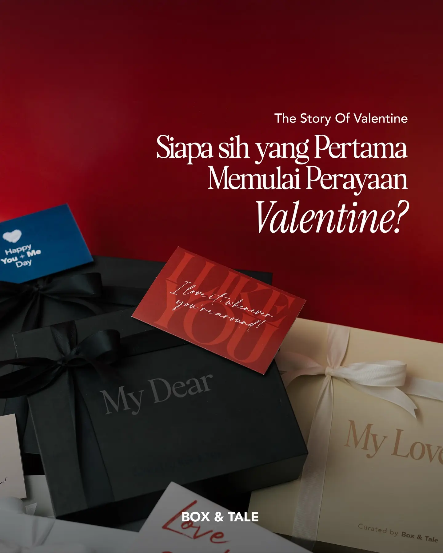 Valentine berawal dari kisah ini…

Seorang Pastor Valentinus di Roma kuno yang diam-diam menikahkan pasangan demi cinta.

Dari pengorbanan itu, 14 Februari hingga kini dikenal sebagai hari untuk mengungkapkan kasih dan perhatian.

Saatnya kalian untuk menunjukkan perhatian ke orang tersayang, custom your Valentine Gifts at www.boxandtale.com. Link in bio! 👆🏻

#boxandtale