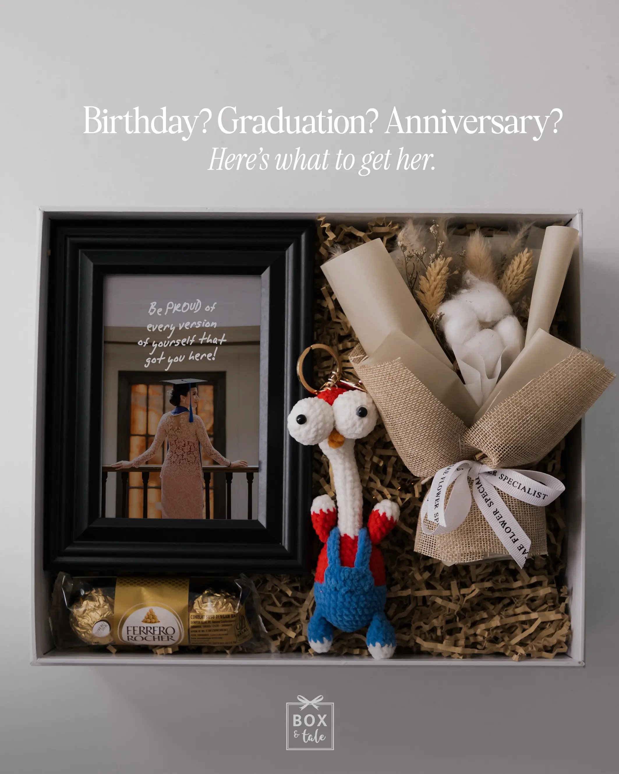 Every occasion really said: “good luck figuring out the gift.” Jangan lupa di save ya! 😭

Birthday, graduation, wedding, anniversary…
here are some ideas biar nggak bingung.

#boxandtale #giftideas #kadoulangtahun