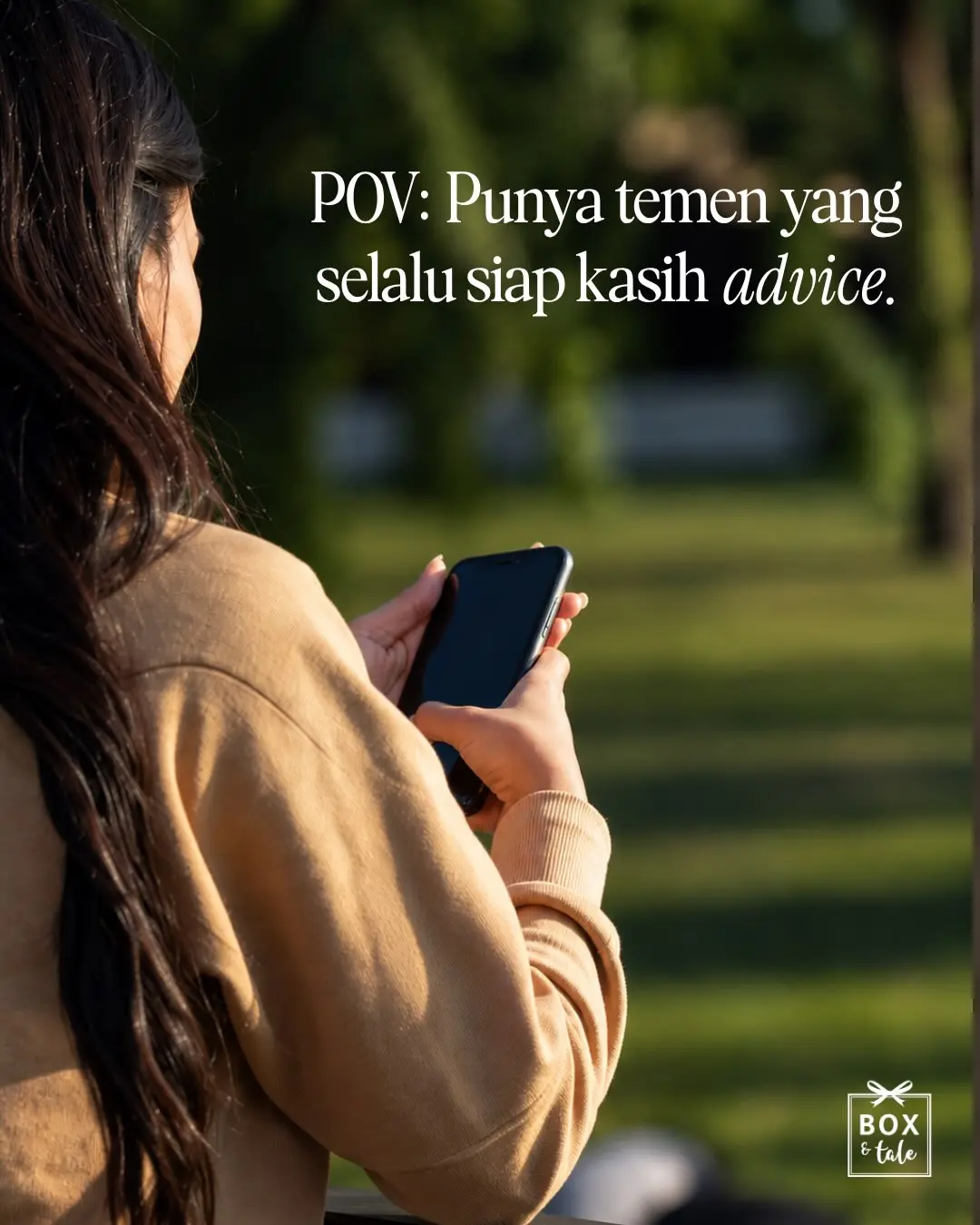 Punya temen yang jago kasih advice soal kado emang penyelamat banget 😭

Apalagi kalau semua hal yang dia suka bisa dijadiin satu box, dan tetap bisa disesuain sama budget kamu.

Let Box & Tale help you make it extra special. 💌