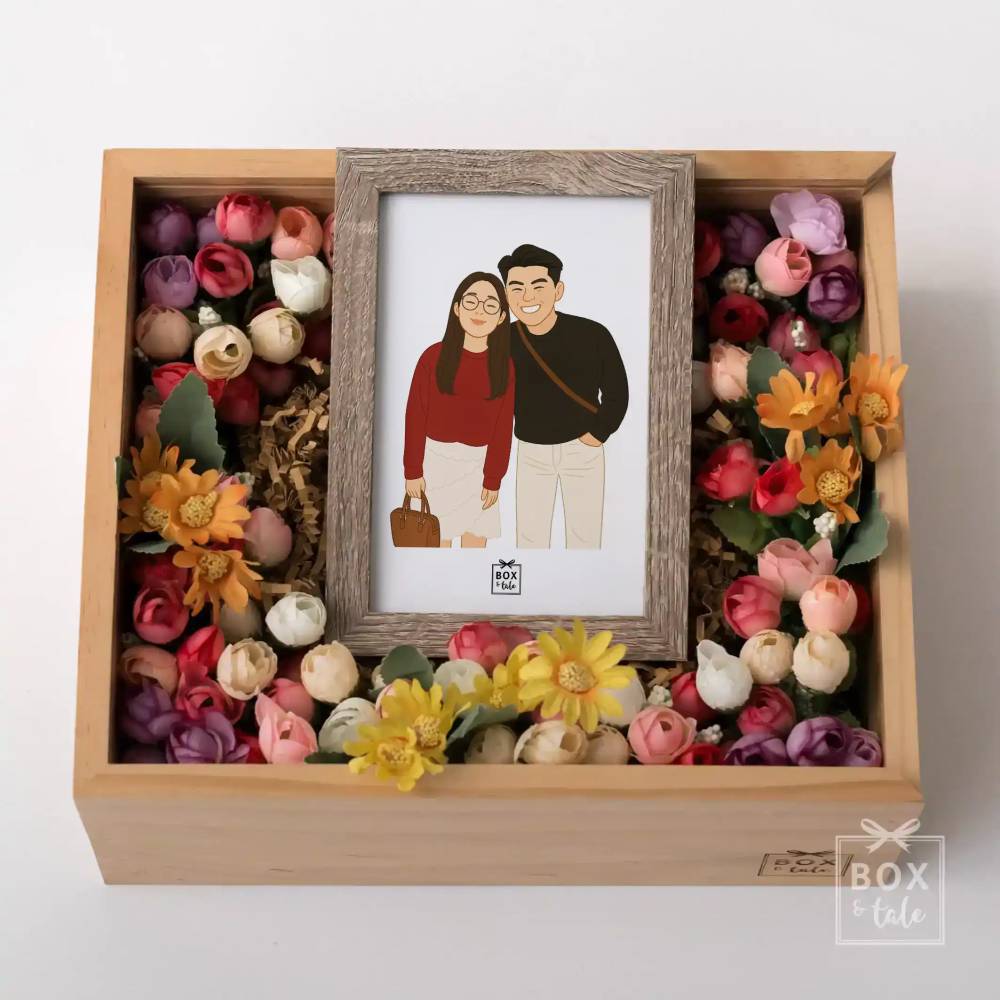 Custom Gift Hampers - Box & Tale - Premade Box - Picture & Flower