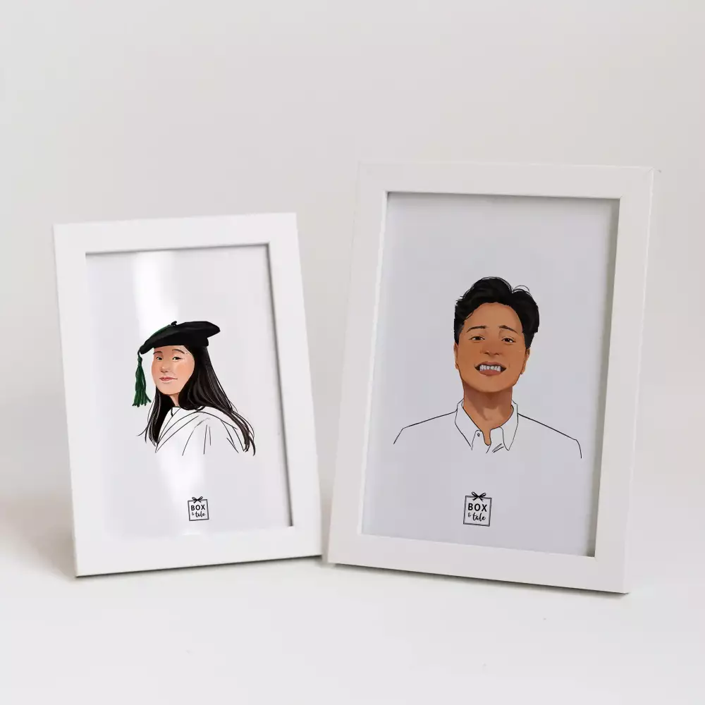 Custom Gift Hampers - Box & Tale - Box & Tale - POTRAIT ILLUSTRATION BY JUJU 1 PERSON