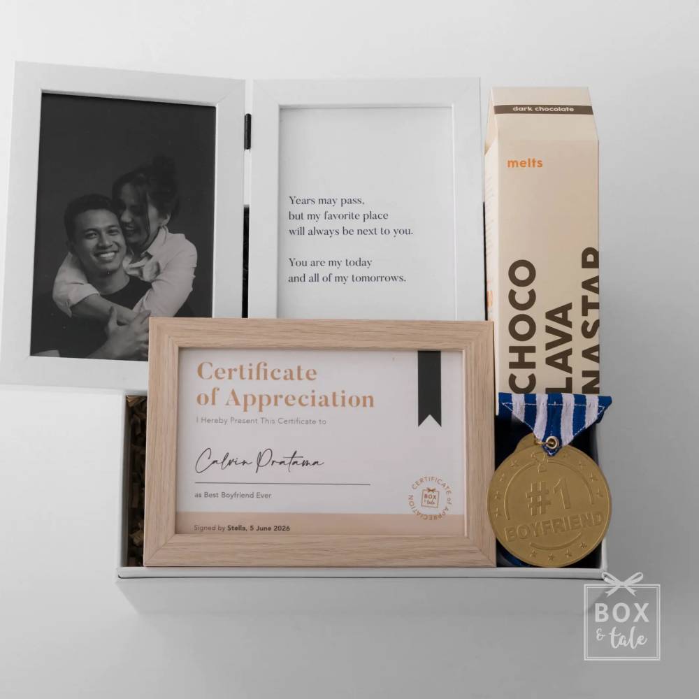 Custom Gift Hampers - Box & Tale - Premade Box - Boyfriend of The Year