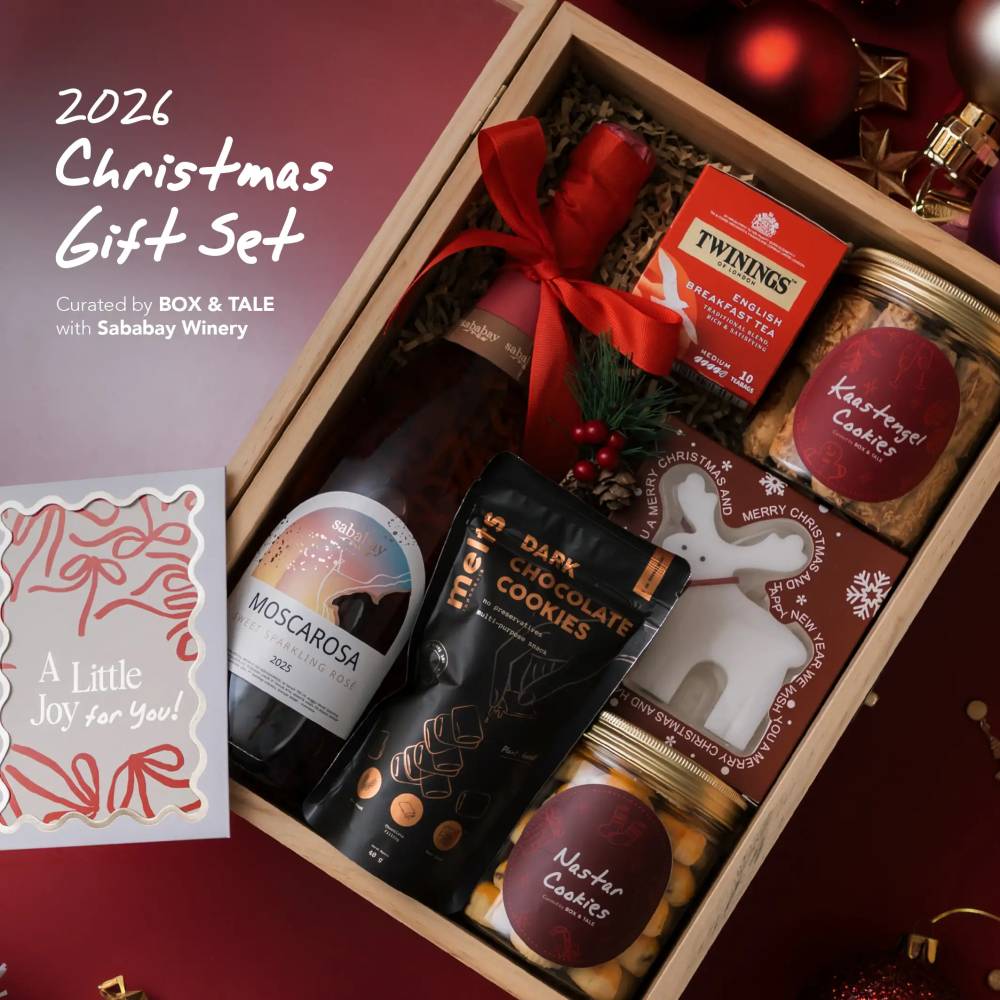Custom Gift Hampers - Box & Tale - Box & Tale x Sababay Winery Christmas 2026 - Dazzling Moscarosa Gift Set